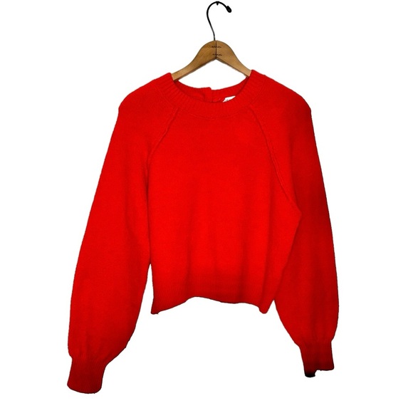 Zara | Orange Balloon Sleeve Sweater Size Small - Picture 1 of 6